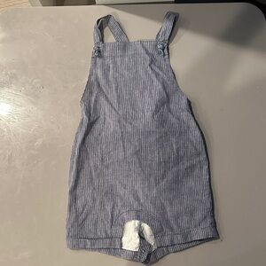 Janie and Jack Navy Striped Overalls